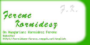 ferenc kornidesz business card